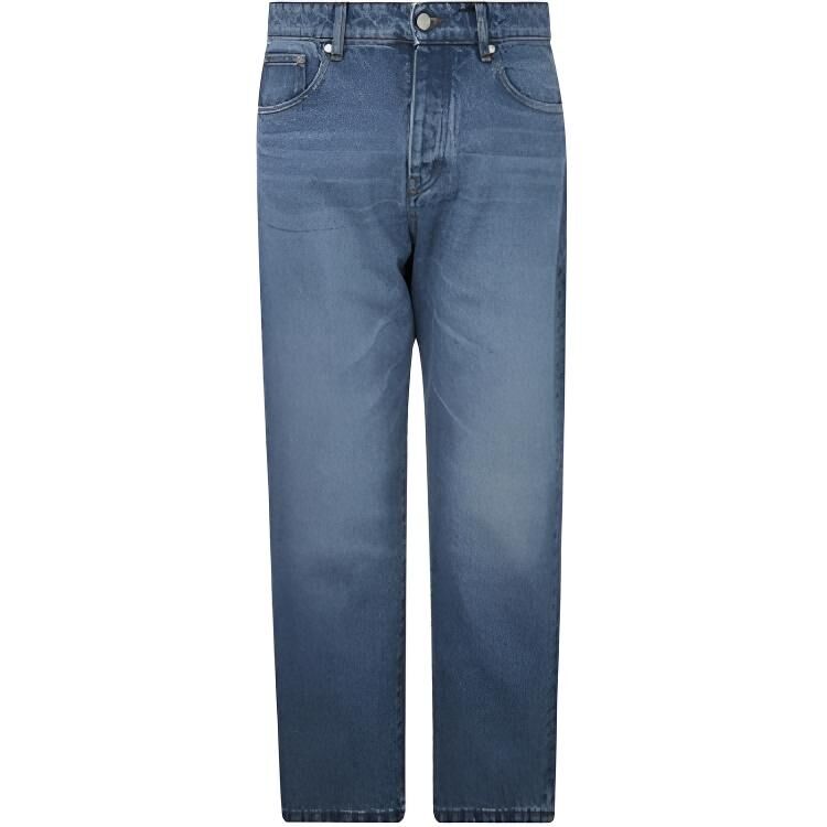 【代購】AMIPARIS Jeans Men's Blue Moderate Straight Fit Pants E21HD204601-480