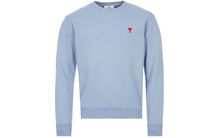 【代購】AMIPARIS Sweatshirts Men's Light Blue Crew Neck Moderate Heavyweight E21HJ007730-459