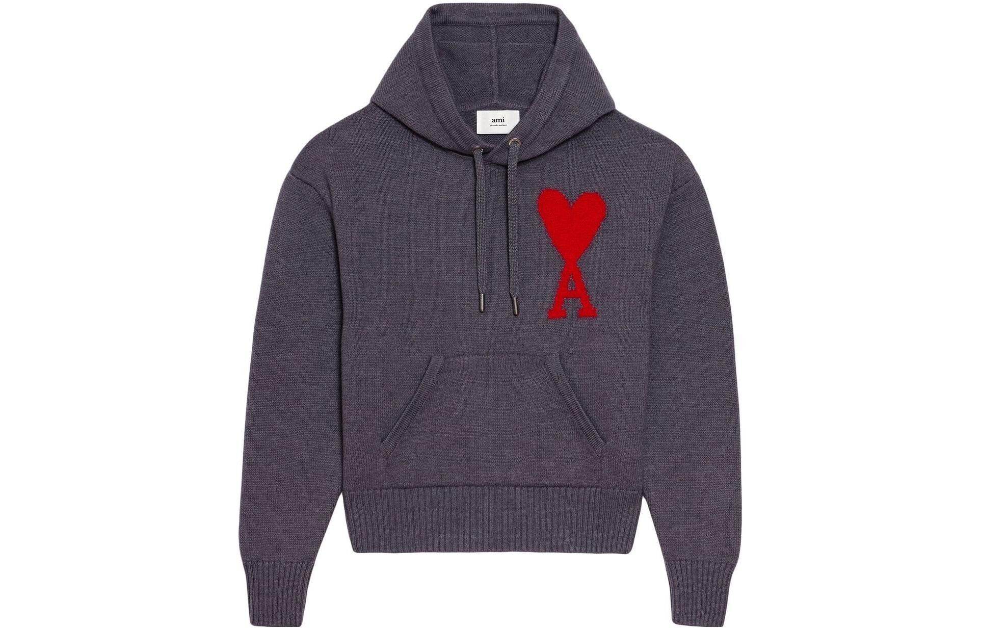 【代購】AMIPARIS Ami De Coeur Logo Embroidered Knitted Hoodie UKS802018-067