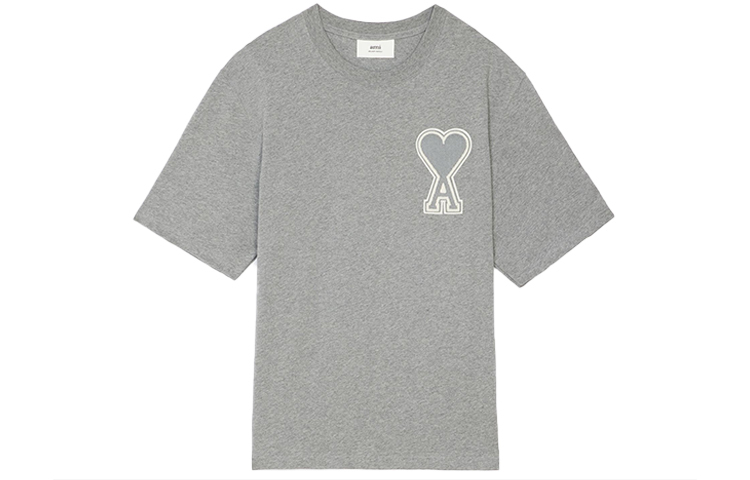 【代購】AMIPARIS T Shirts Men's Gray Crew Neck Moderate Straight Fit SPEE21HJ141726-055
