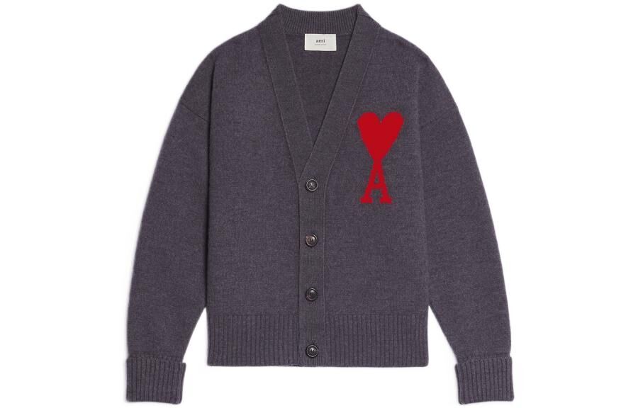 【代購】Ami Paris Ami De Coeur Intarsia Knitted Cardigan UKC002018-067