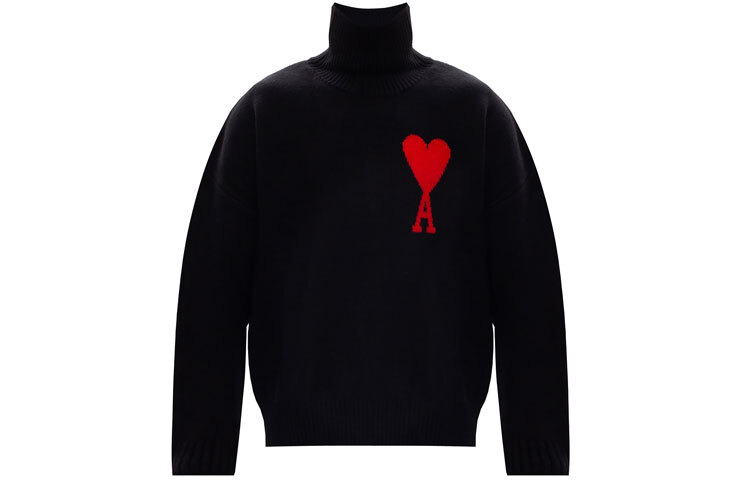 【代購】AMIPARIS Sweaters Unisex Black Turtleneck Moderate Other H20HK203-018-001