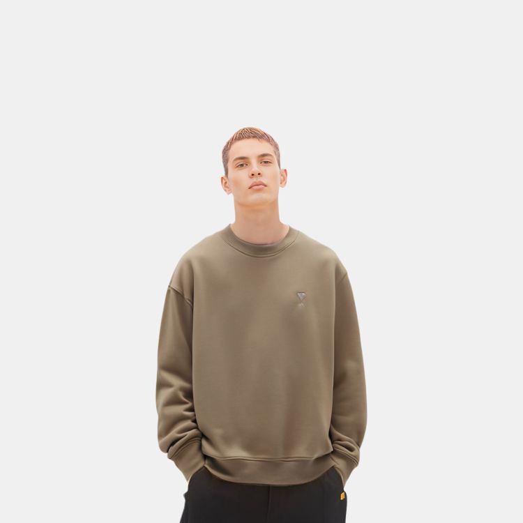 【代購】AMIPARIS Sweatshirts Men's Olive Green Crew Neck Moderate Other USW003730-281