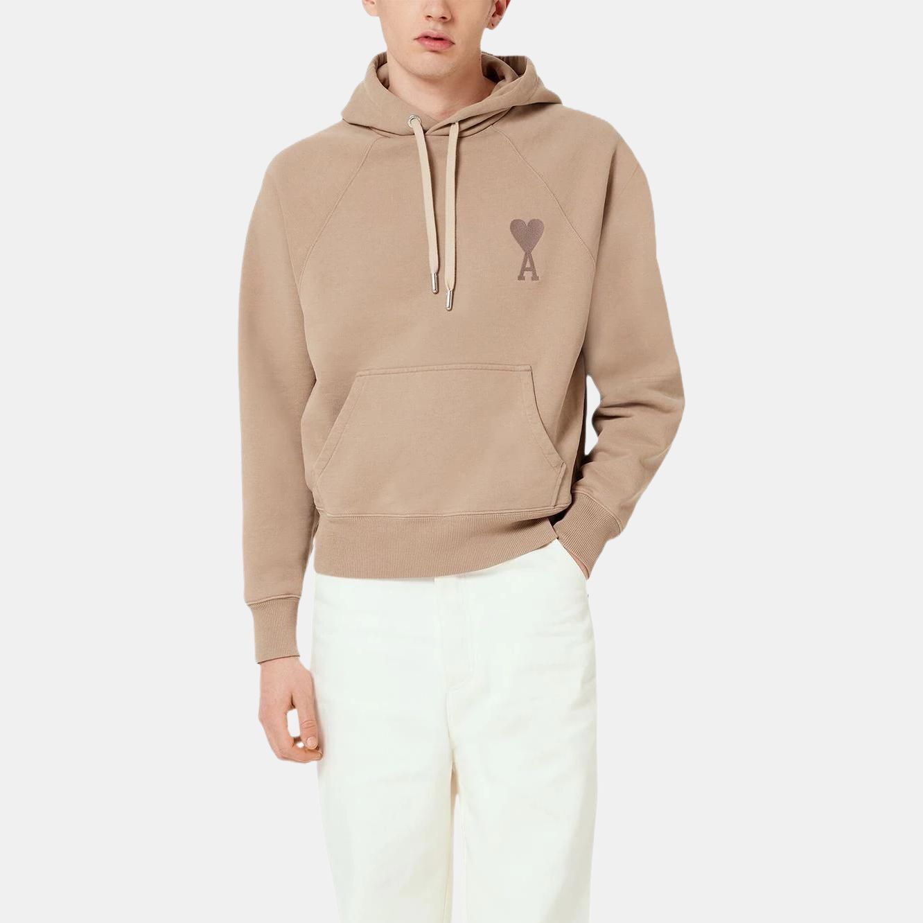 【代購】AMIPARIS Sweatshirts Unisex Camel Brown Hooded Moderate Regular USW202747-267