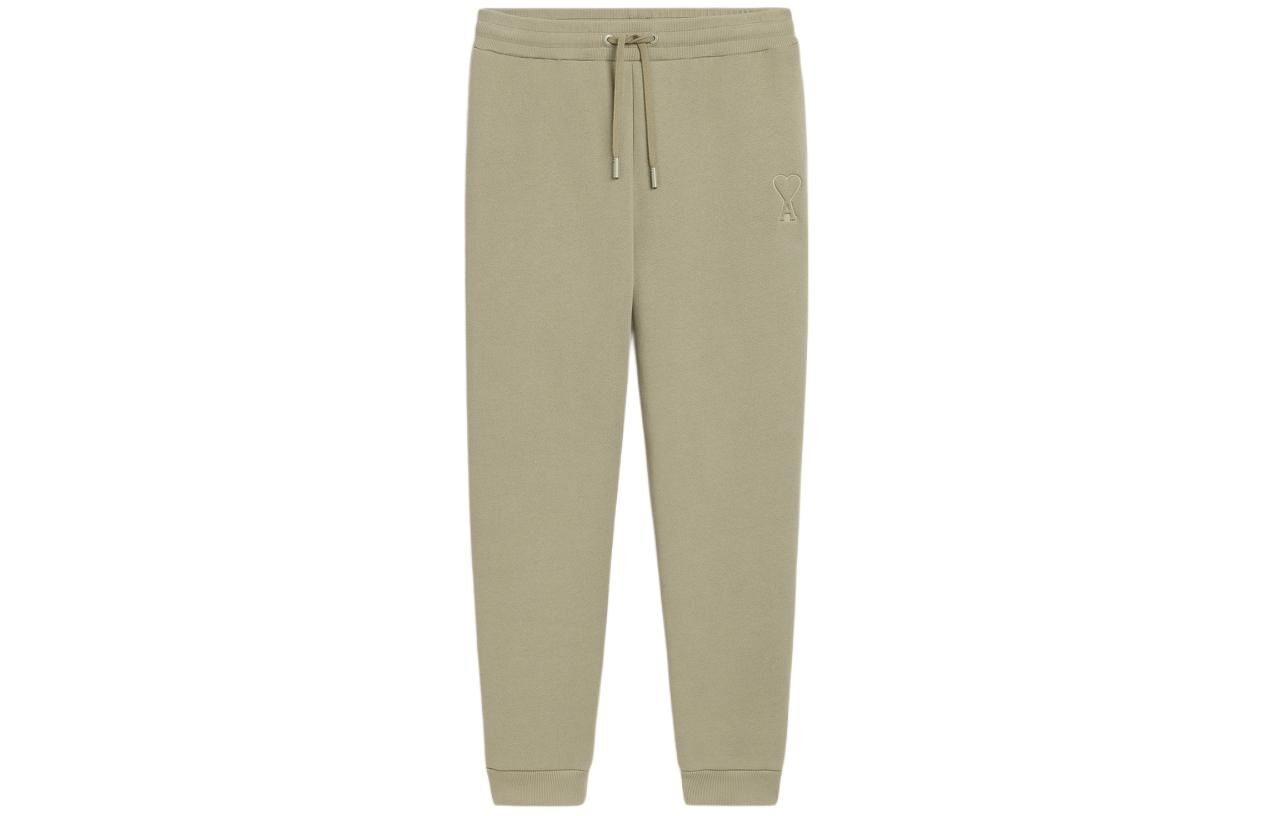 【代購】AMIPARIS Same Color Heart Thermal Fleece Lined Drawstring Sweatpants Casual Pants Unisex Gray Green UTR225749-317