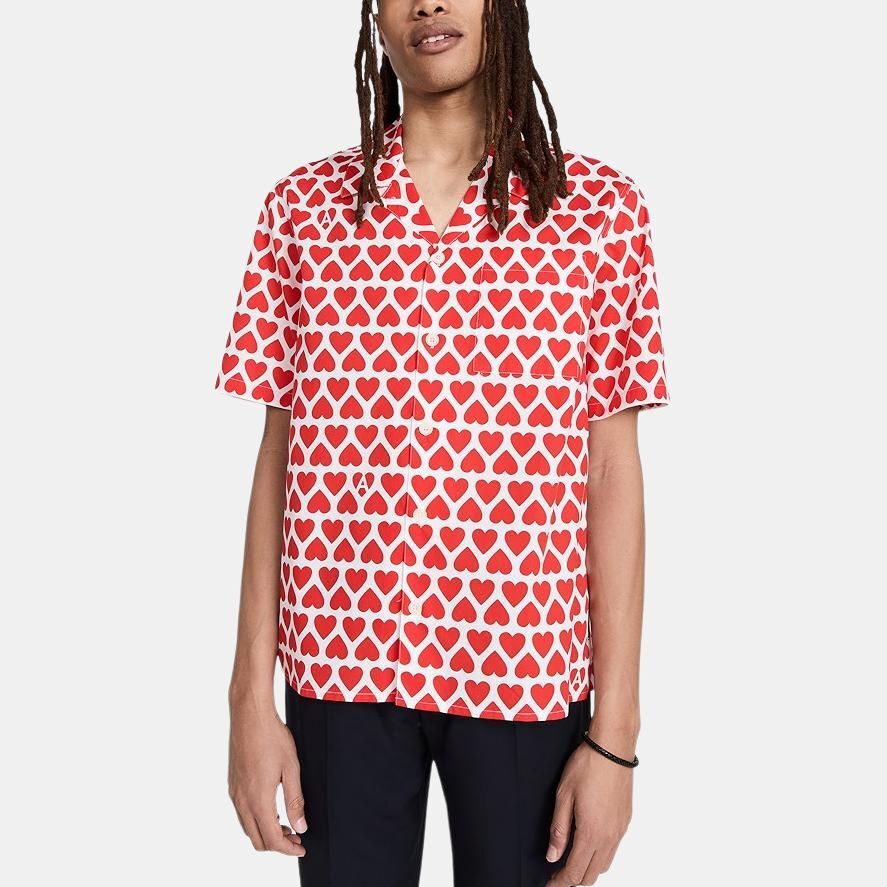 【代購】AMIPARIS Shirts Men's Red White V Neck Moderate Other HSH203CO002900674