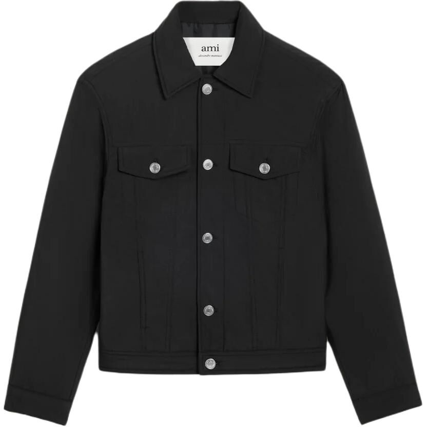 【代購】Ami Paris Logo plaque Trucker Jacket HJK233PA000-9001