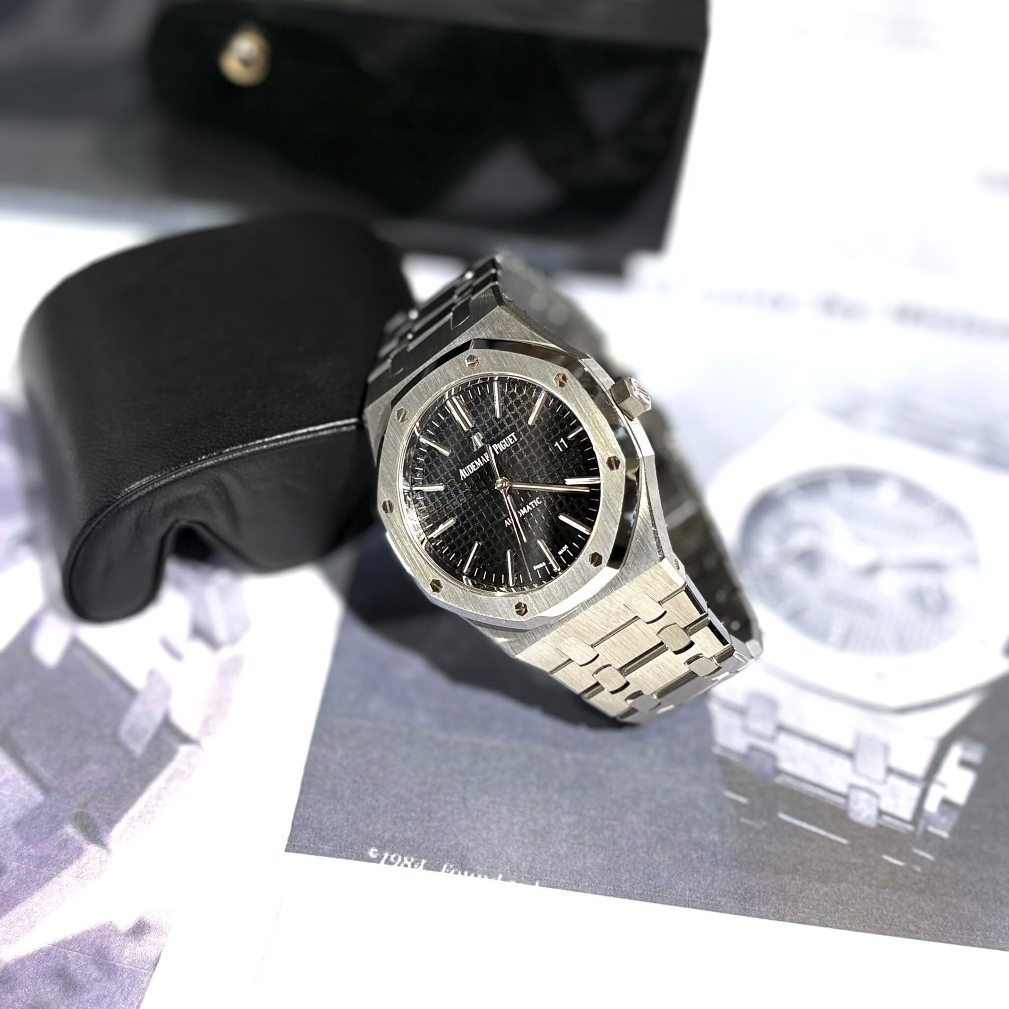 全新AUDEMARS PIGUET 41MM ROYAL OAK 黑面 15400ST #AP手錶 #愛彼皇家橡樹 #香榭站正品
