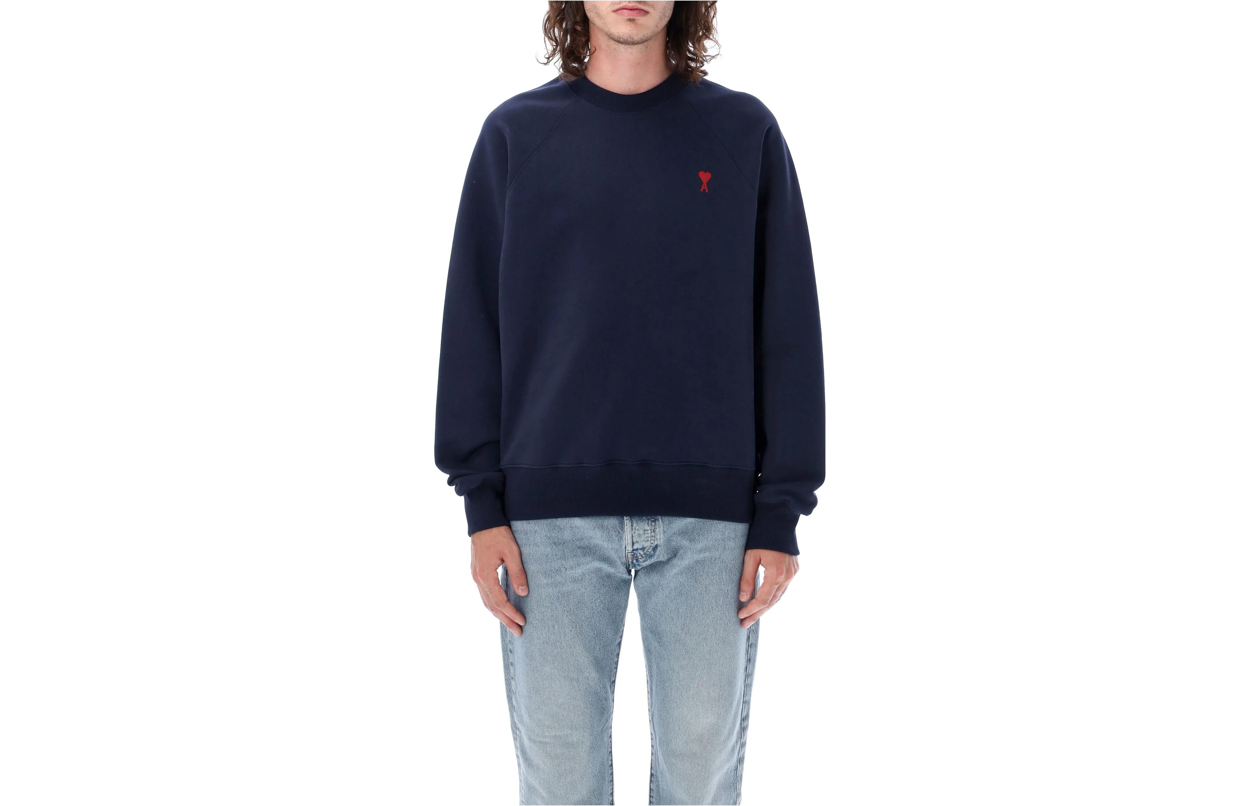 【代購】AMIPARIS Sweatshirts Unisex Azure Blue Crew Neck Moderate 23AUSW005747430