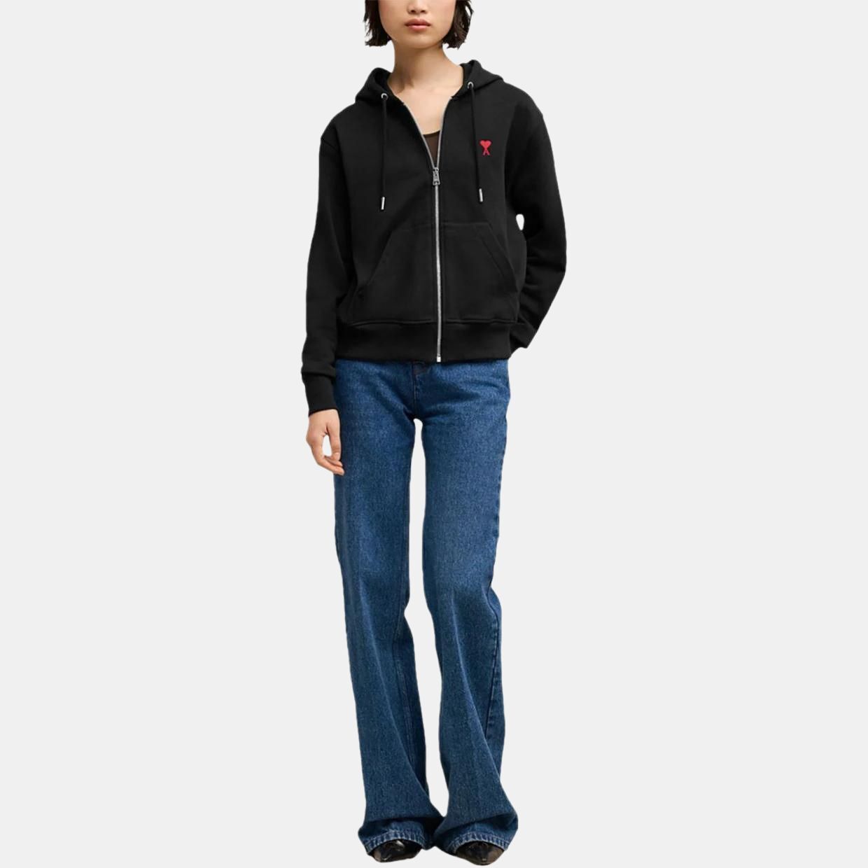 【代購】Amiparis Paris Logo Detailed Zip-Up Hoodie BFUSW435730-BLACK