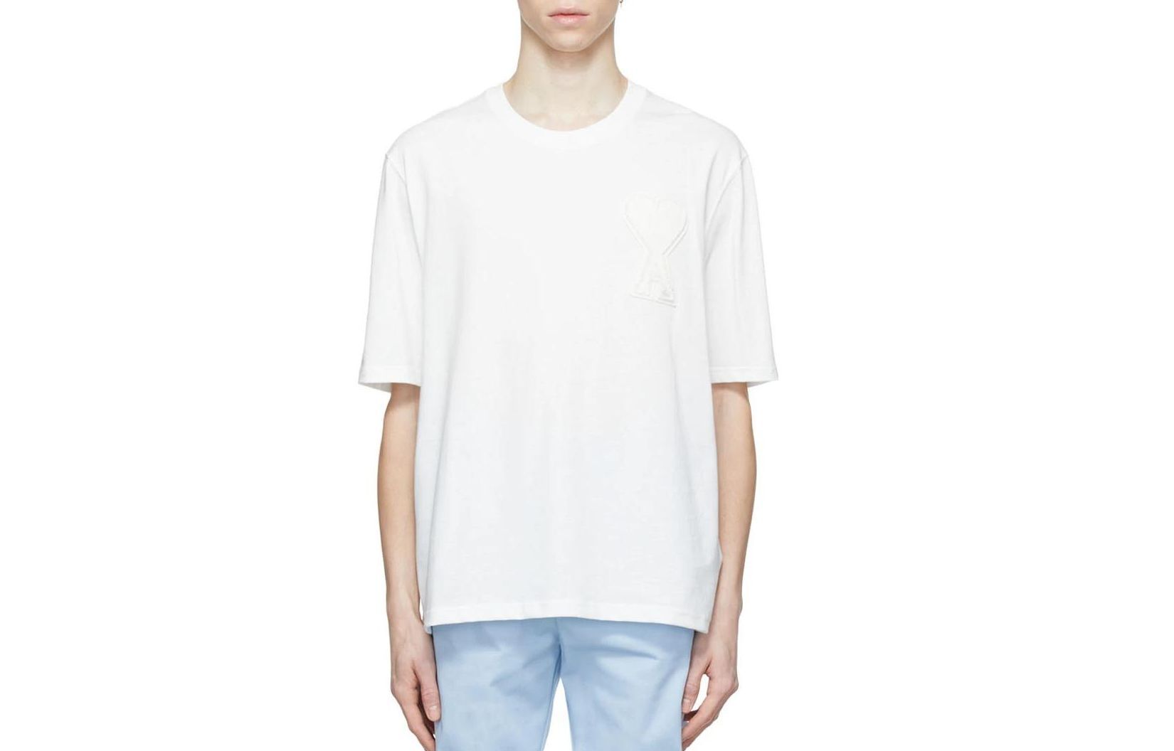 【代購】AMIPARIS T Shirts Men's White Crew Neck Moderate SPEUTS002726-100