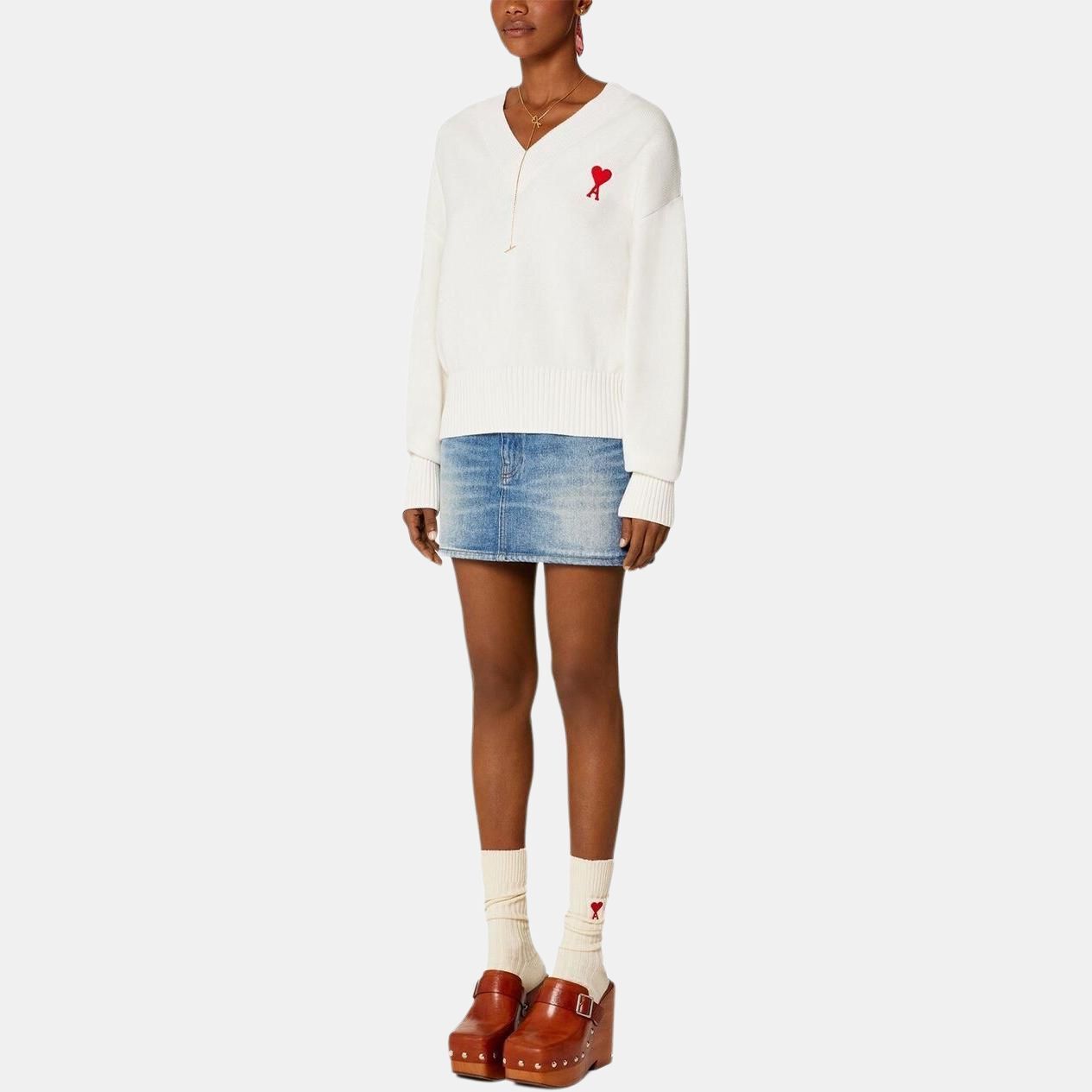 【代購】AMIPARIS Sweaters Unisex White Crew Neck Other UKS008016-175