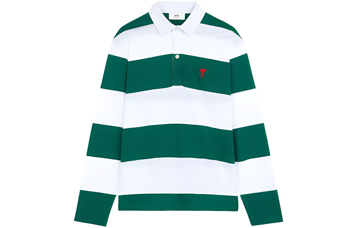 【代購】AMIPARIS Polo Shirts Men's White Green Multicolor Polo Collar Moderate Straight Fit A21HJ21175-301