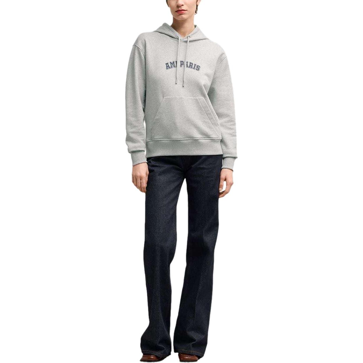 【代購】Amiparis logo-print cotton hoodie USW247730-GREY