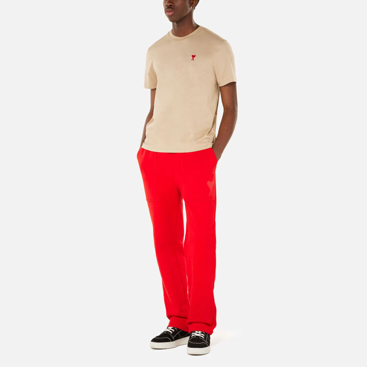 【代購】AMIPARIS T Shirts Men's Khaki Crew Neck Moderate Straight Fit A21HJ108723-250