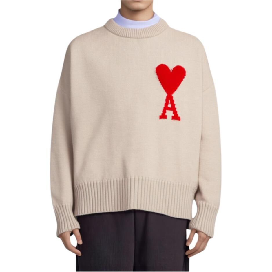 【代購】AMIPARIS Sweaters Unisex Champagne Crew Neck Moderate H21K009-018265