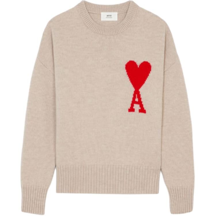 【代購】AMIPARIS Sweaters Unisex Champagne Crew Neck Moderate H21K009-018265