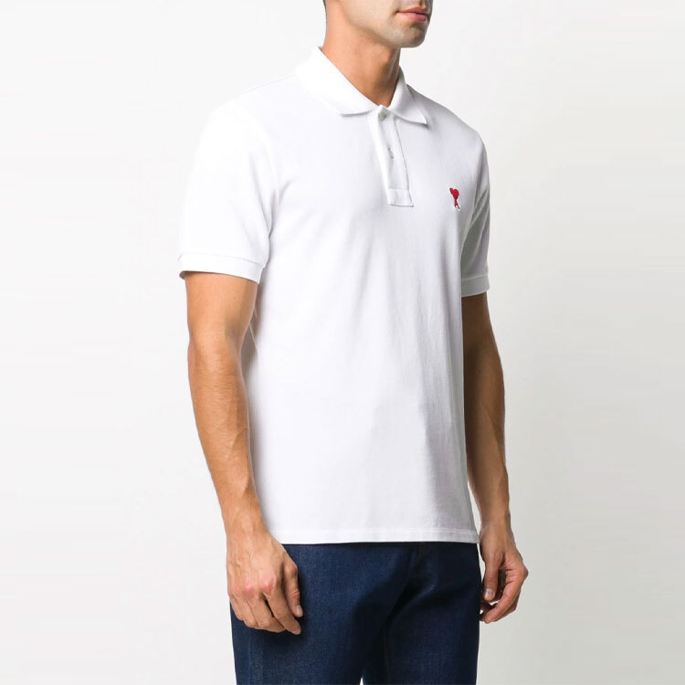 【代購】AMIPARIS SS21 Polo Shirt Unisex White BFHJ207760-100