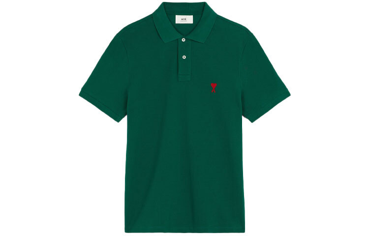 【代購】AMIPARIS Polo Shirts Men's Dark Green Polo Collar Moderate Straight Fit A21HJ207760-300