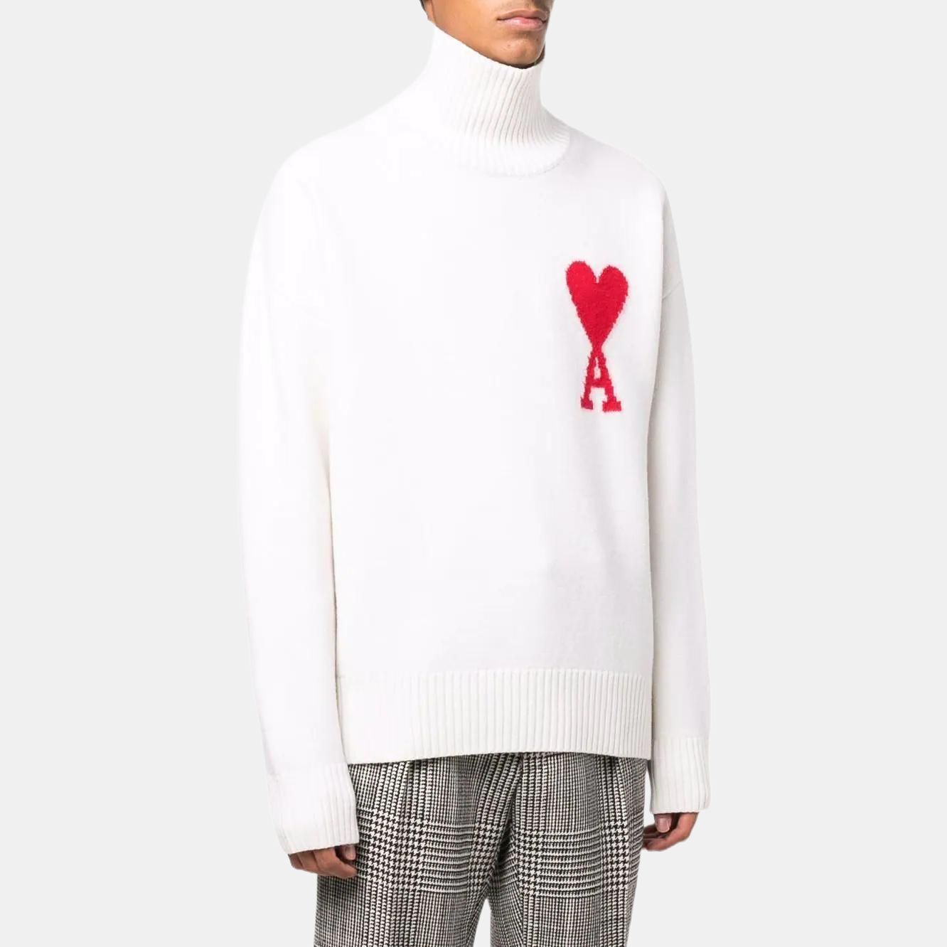 【代購】Ami Paris Ami De Coeur Roll Neck Knitted Jumper BFUKS402018-154