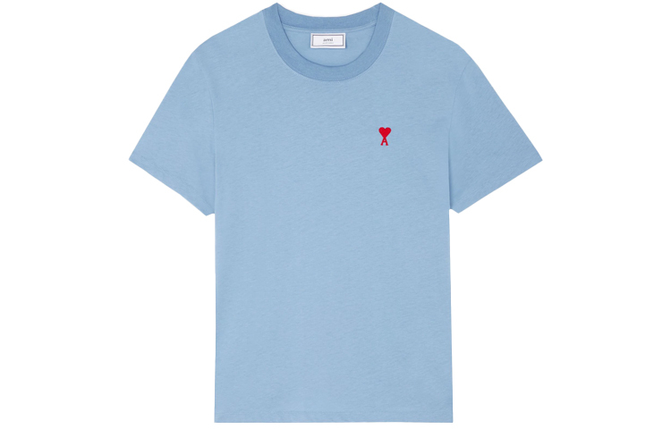 【代購】AMIPARIS T Shirts Men's Light Blue Crew Neck Moderate Straight Fit E21HJ108723-459