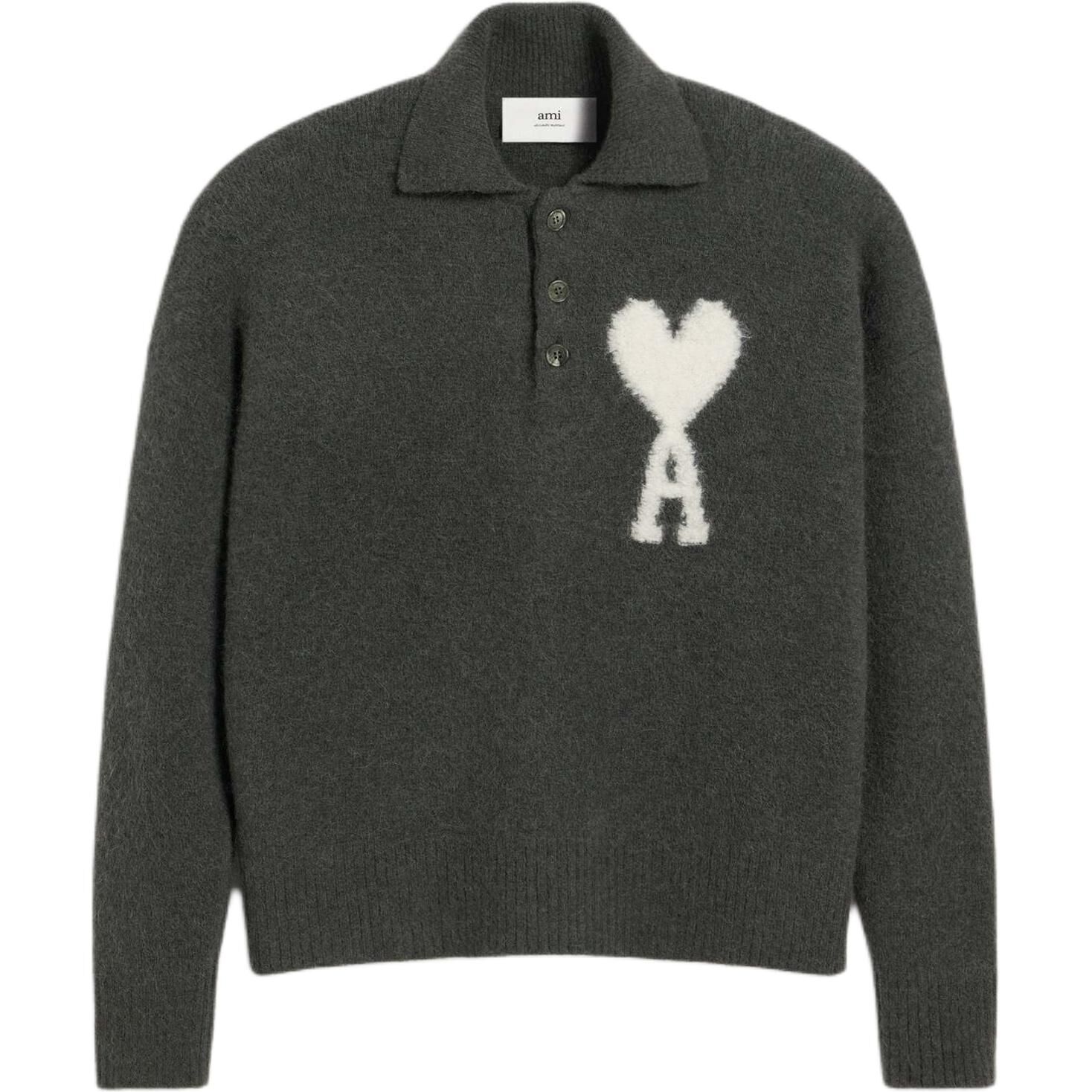 【代購】AMIPARIS Paris Ami De Coeur Knit Polo Sweater UPL325KN0032-061