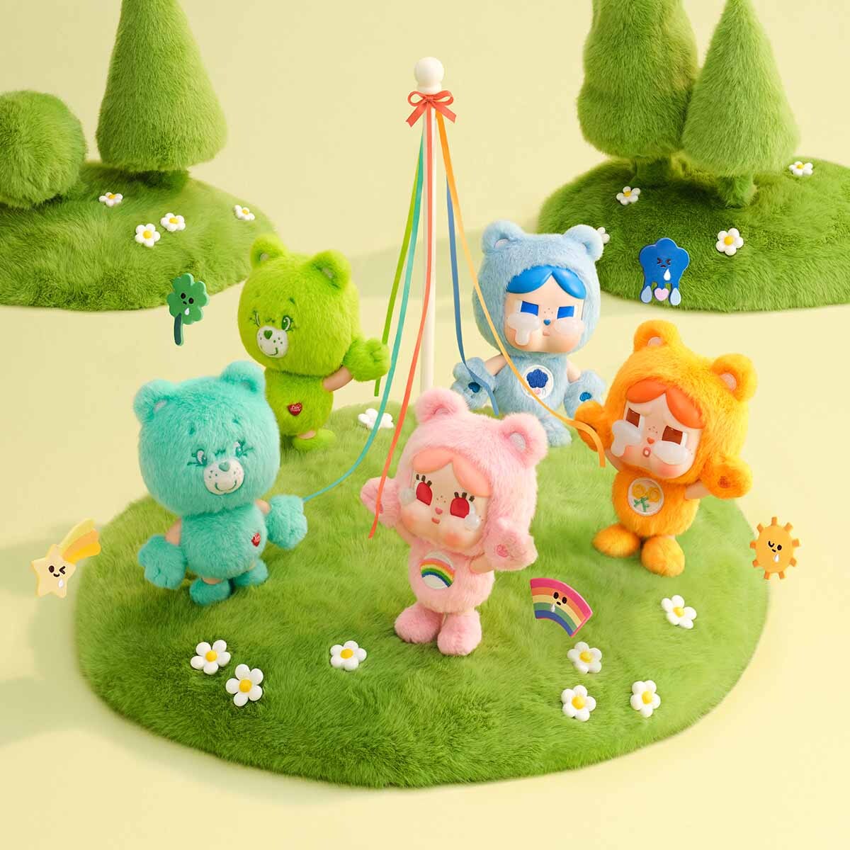 POP MART 泡泡瑪特 CRYBABY × Care Bears系列 搪膠毛絨掛件盲盒