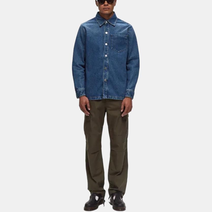 【代購】AMIPARIS Paris Ami De Coeur Logo Embossed Denim Jacket UJK261-DE0031-480