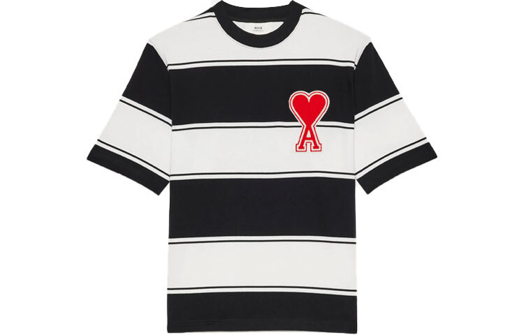 【代購】AMIPARIS T Shirts Men's Black Crew Neck Moderate Straight Fit SPEA21HJ157-76004