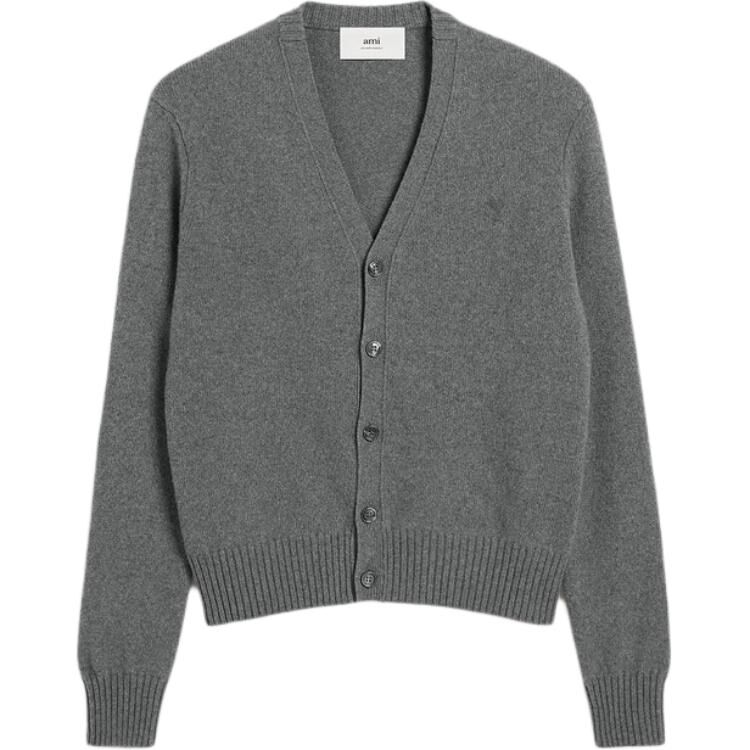 【代購】AMIPARIS Paris Logo Embroidered V Neck Cardigan HKC157005-052