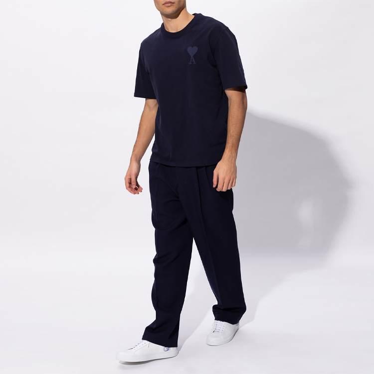 【代購】AMIPARIS T Shirts Unisex Navy Blue Crew Neck Moderate Straight Fit E21HJ128726-410