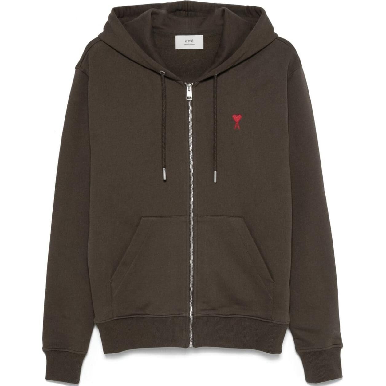 【代購】Ami Paris Ami De Coeur Hoodie USW435730-BROWN