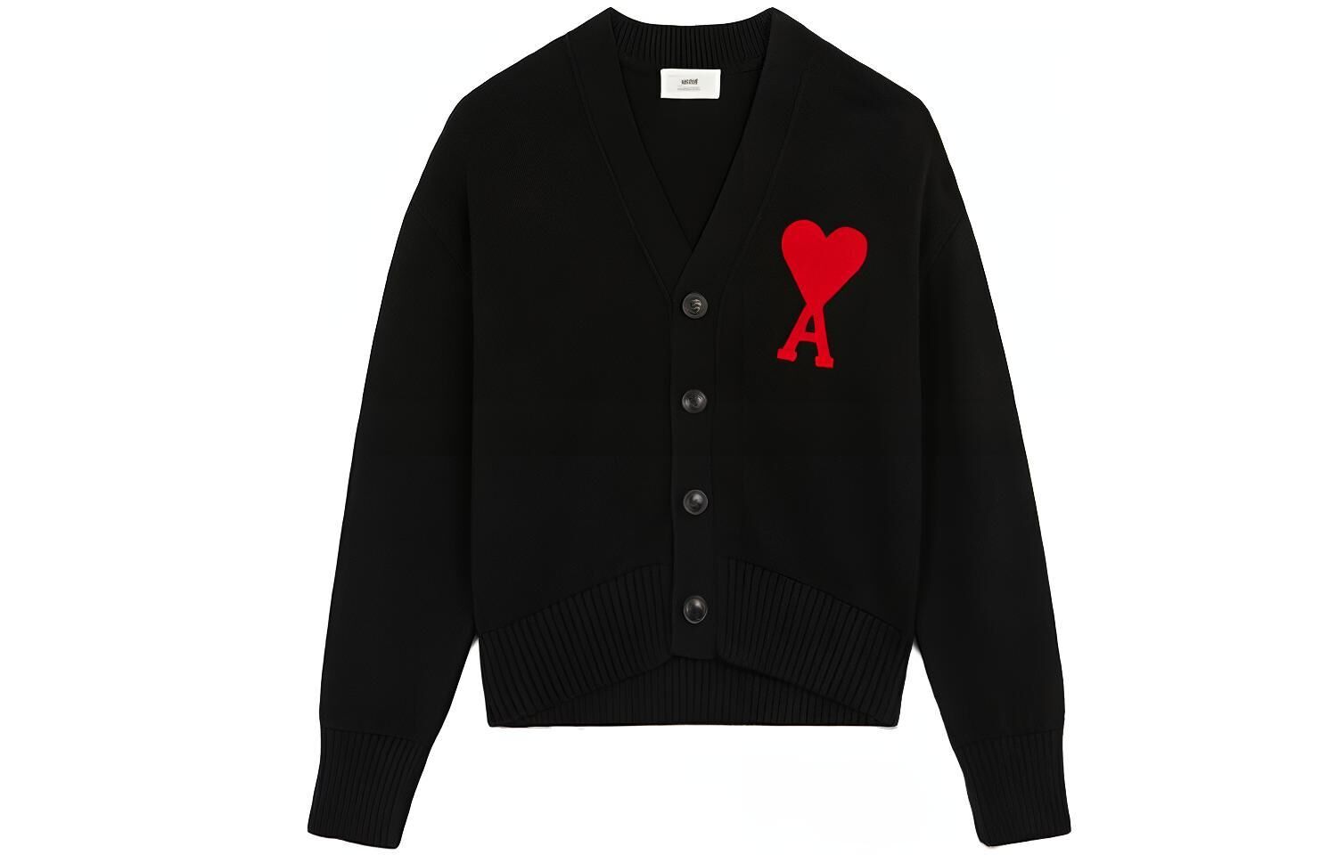 【代購】Ami Paris Ami De Coeur Felted Merino Wool Cardigan A21HK303016-001