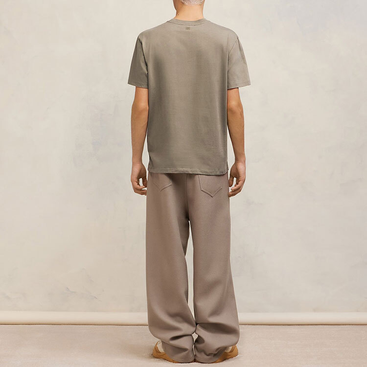 【代購】AMIPARIS T Shirts Unisex Khaki Green Crew Neck Moderate Straight Fit UTS003724281