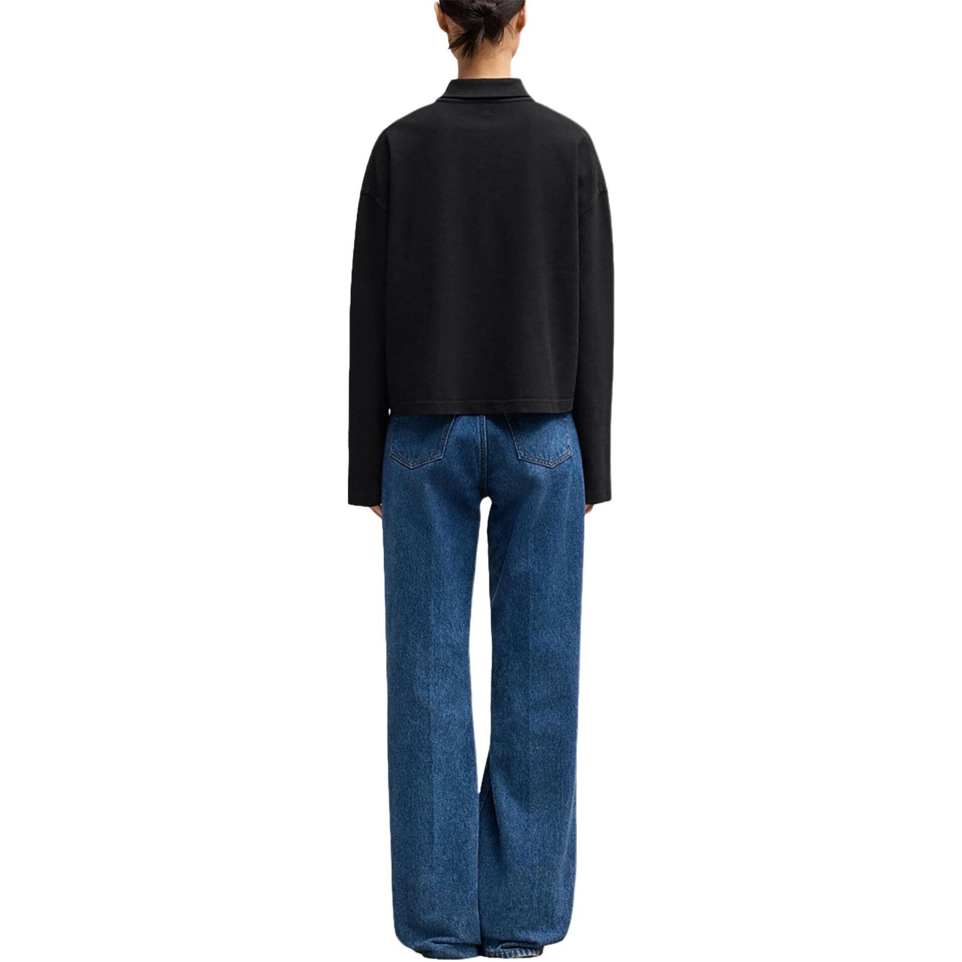 【代購】Ami Paris Ami De Coeur Long sleeved Polo Shirt UPL340JE0092-BLACK