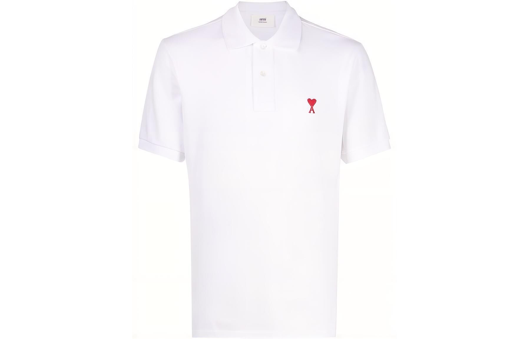 【代購】AMIPARIS Polo Shirts Unisex White Polo Collar Moderate Straight Fit BFHPL001760-100