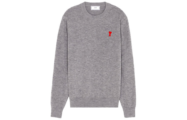【代購】AMIPARIS Sweaters Men's Gray Crew Neck Moderate Other E21HK001001-055