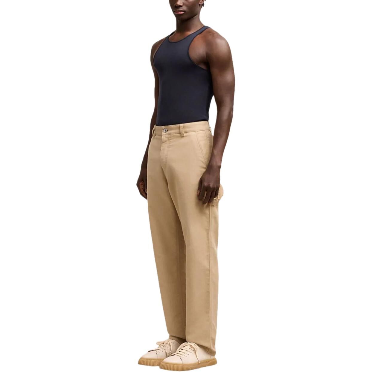 【代購】Amiparis logo-patch straight-leg worker trousers HTR304CO0083-BEIGE