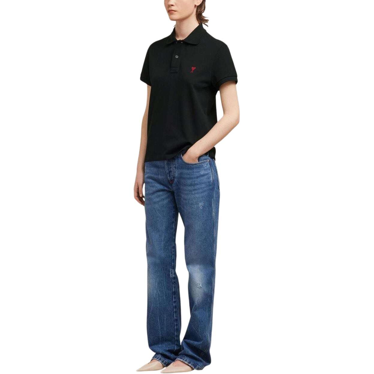 【代購】AMIPARIS Polo Shirt Unisex Black BFUPL001D760-001