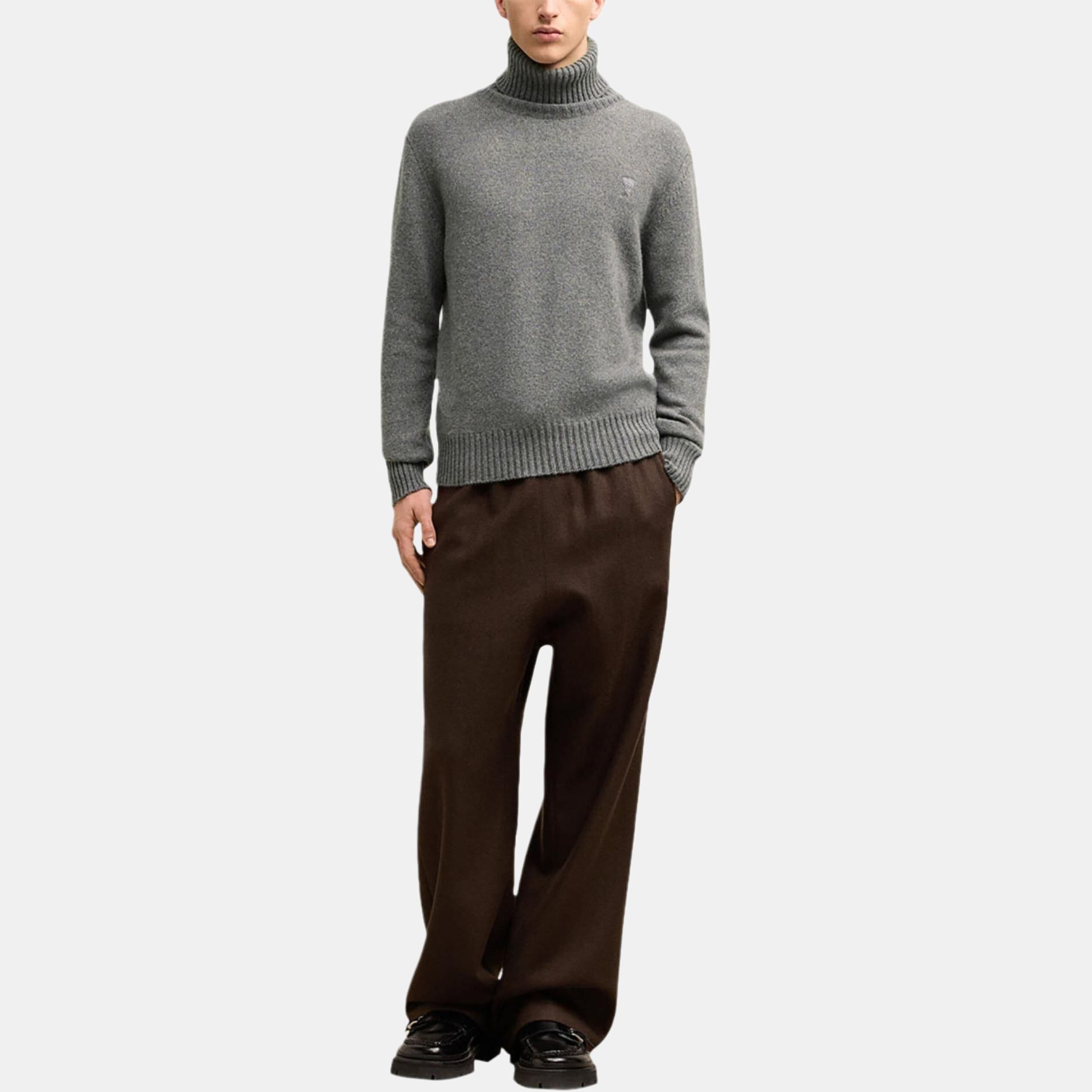 【代購】Ami Paris Ami De Coeur Cashmere wool Blend Jumper HKS457005-GREY