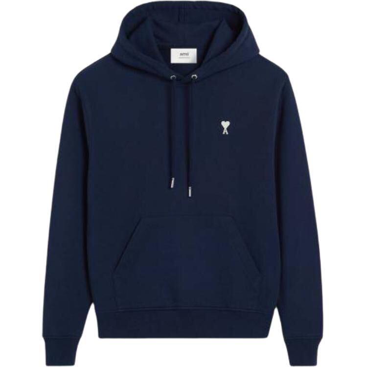 【代購】Ami Paris Ami De Coeur Logo Embroidered Drawstring Hoodie HSW260730-430
