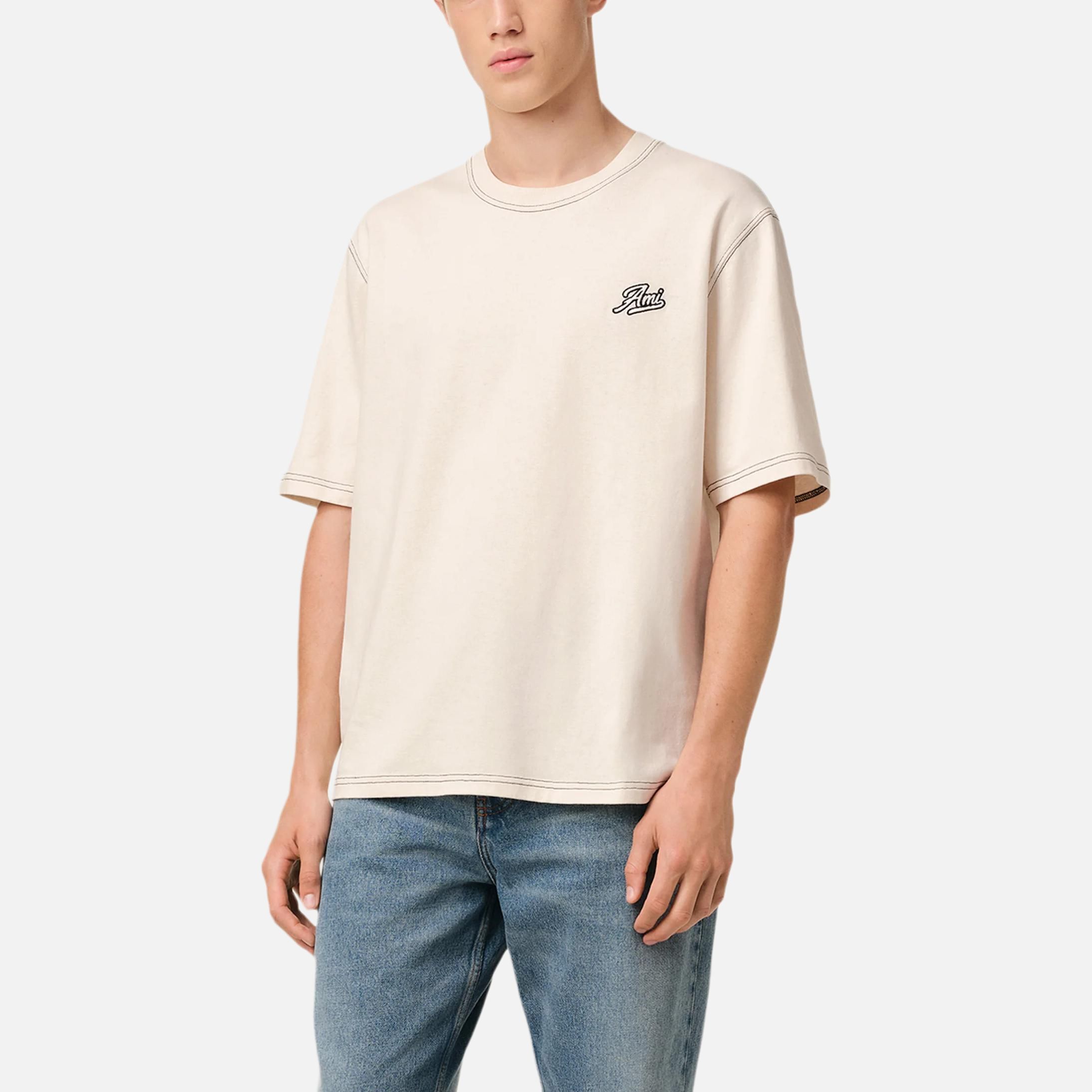 【代購】AMIPARIS Paris Logo Embroidered Crewneck T Shirt HTS029-JE0118-136