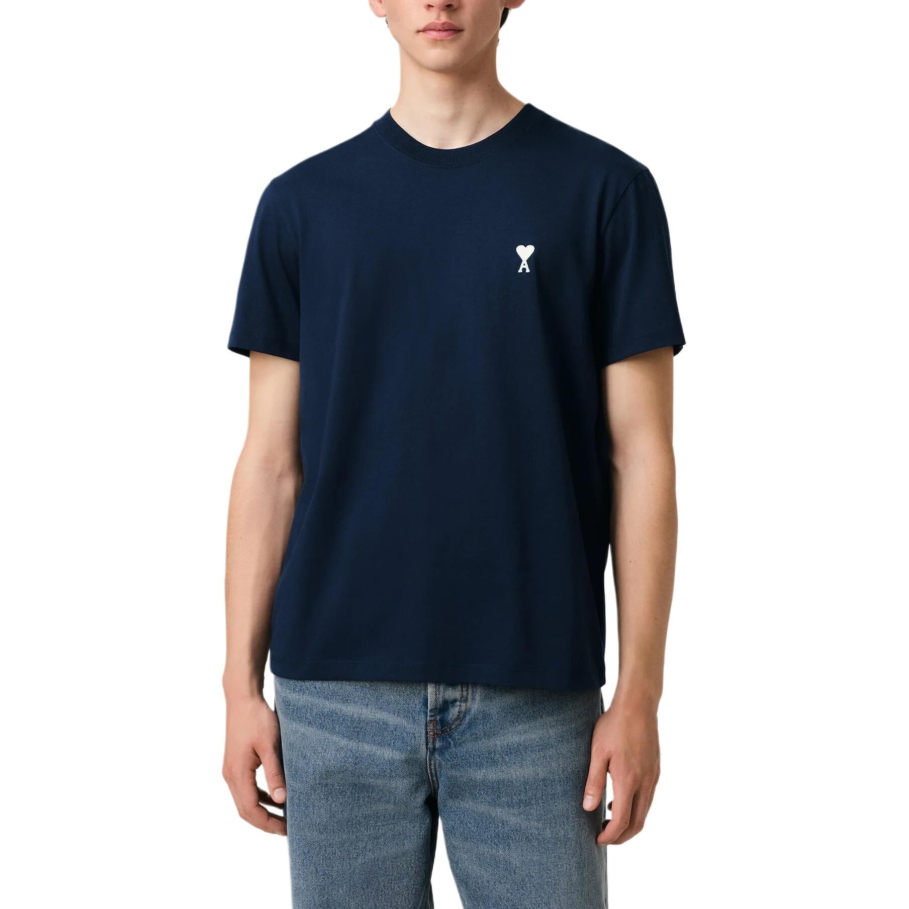 【代購】Ami Paris Ami De Coeur Logo Embroidered Crewneck T Shirt HTS060724-430