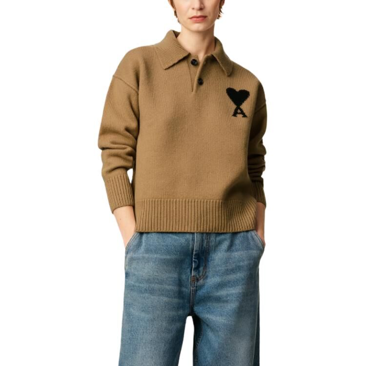【代購】Ami Paris Ami De Coeur Logo Intarsia Knit Jumper UPL409-018-288