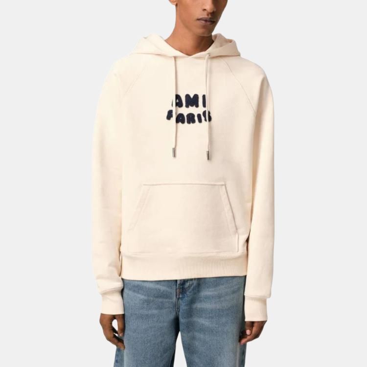 【代購】Ami Paris Logo Patch Drawstring Hoodie USW275747136