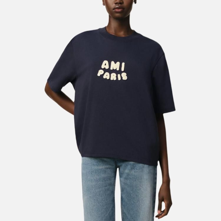 【代購】Ami Paris Logo Patch Crewneck T Shirt UTS075726-4011