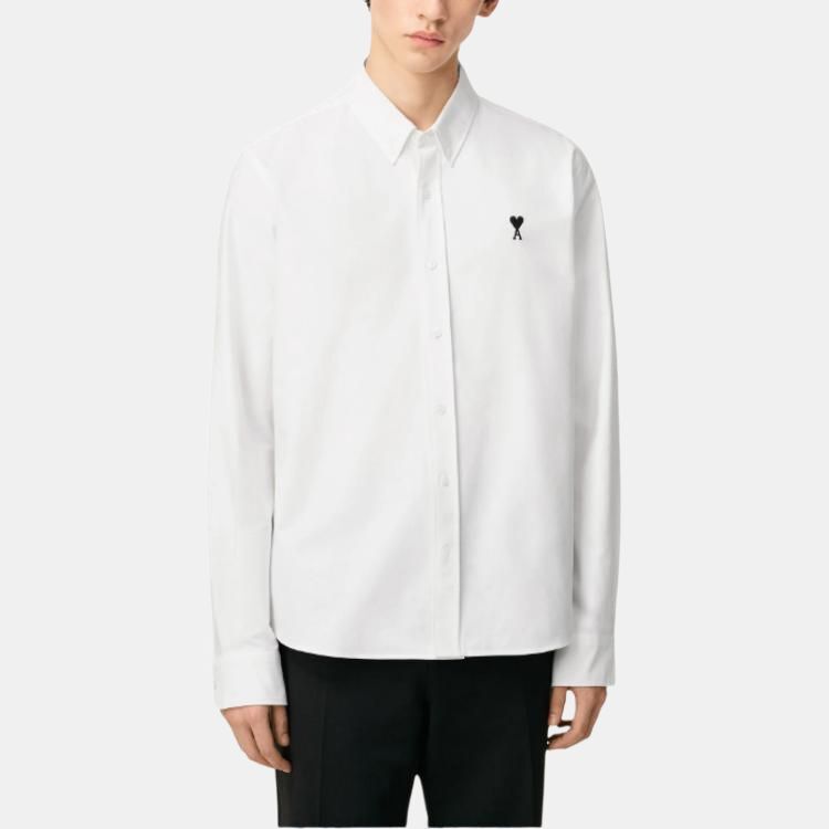 【代購】Ami Paris Ami De Coeur Logo Embroidered Buttoned Shirt HSH763CO0031168