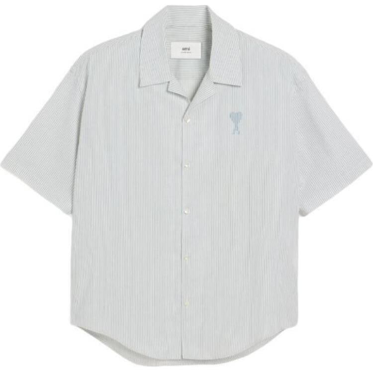 【代購】Ami Paris Short Sleeved Pinstriped Shirt HSH292CO0113-1041