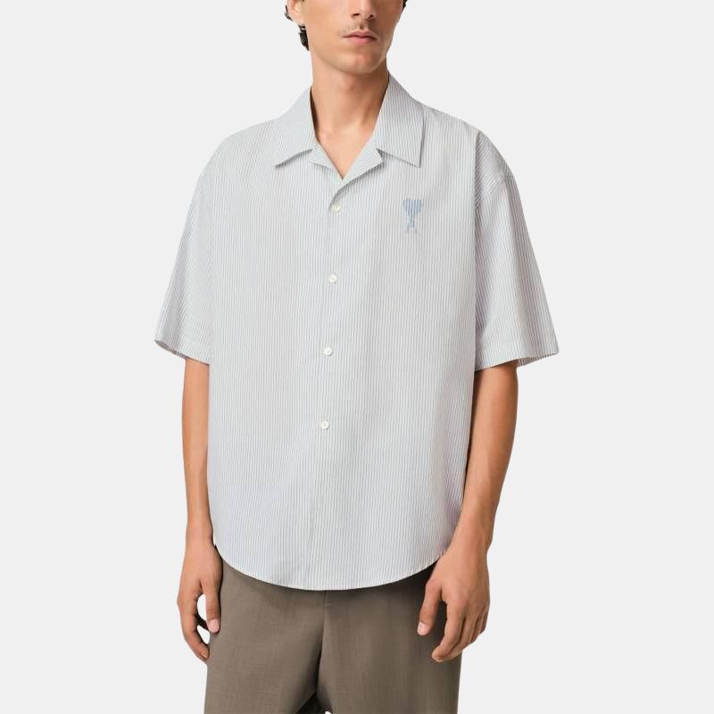 【代購】Ami Paris Short Sleeved Pinstriped Shirt HSH292CO0113-1041