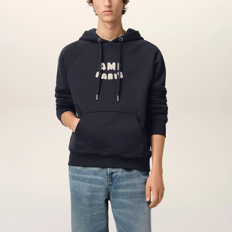 【代購】Ami Paris Ami De Coeur Logo Patch Drawstring Hoodie USW2757474011